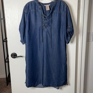 Blue Jean Denim Short Sleeve Dress by Philosophy